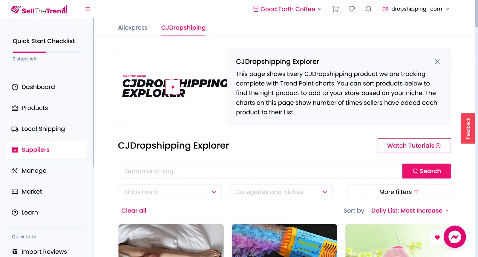 CJ Dropshipping Explorer